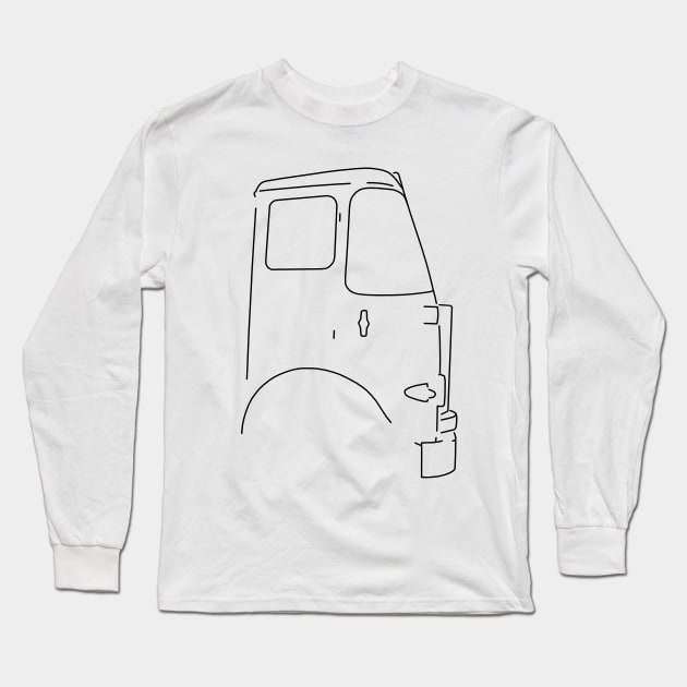 Vintage Atkinson lorry side view black outline graphic Long Sleeve T-Shirt by soitwouldseem